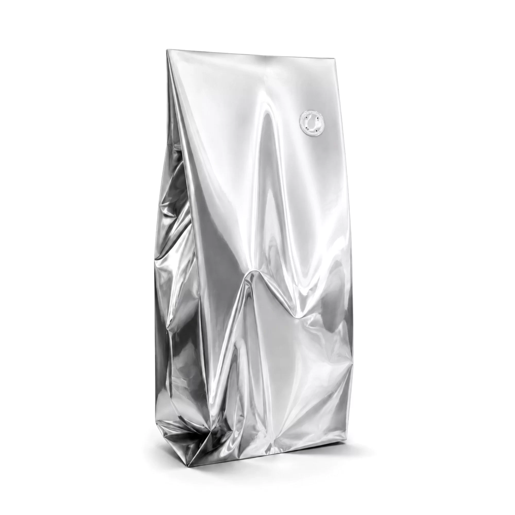 Bolsa metalizada para café Plateada 1 kg Con válvula Ciento