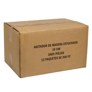 Agitador madera estuchado 19 cm 3600 pz