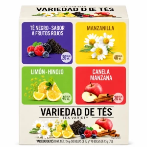 Caja de sobres de infusiones té 120 piezas varios sabores