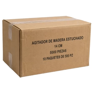 Agitador De Madera 14 Cm Estuchado Individual 5000 Piezas