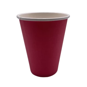 Vaso de papel para bebidas calientes 12 oz. ROJO 50 unidades