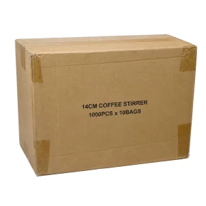 Agitador de madera para café. 14cm. Caja 10000 piezas