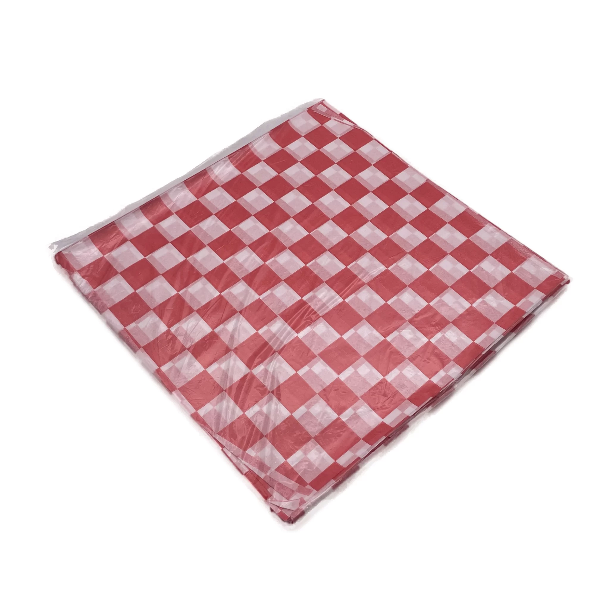 Hojas de papel grado alimenticio. Snack Pack. Cuadros rojos. Ciento