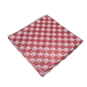 Hojas de papel grado alimenticio. Snack Pack. Cuadros rojos. Ciento