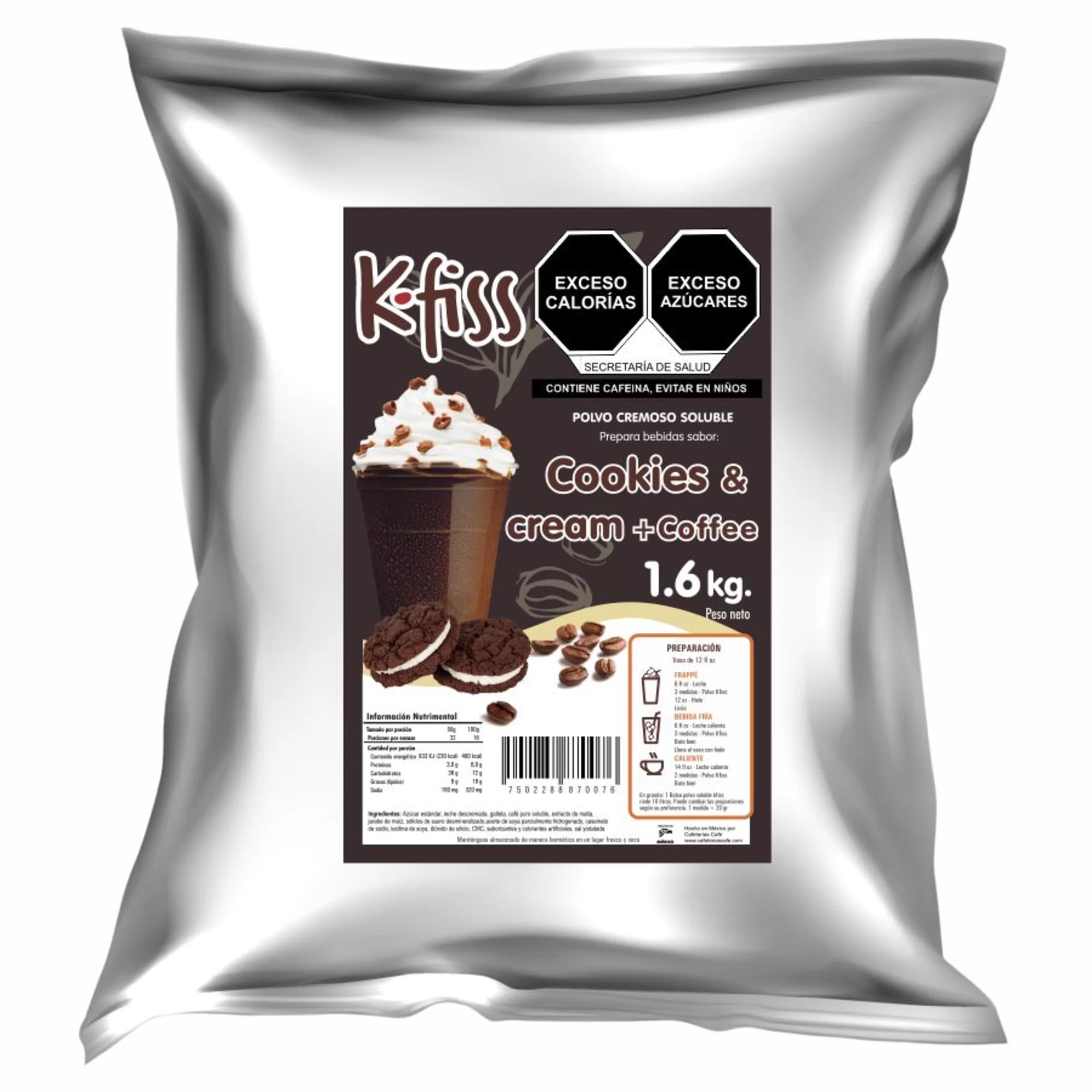 Kfiss Cookies and Cream Con Café 1.6 kg