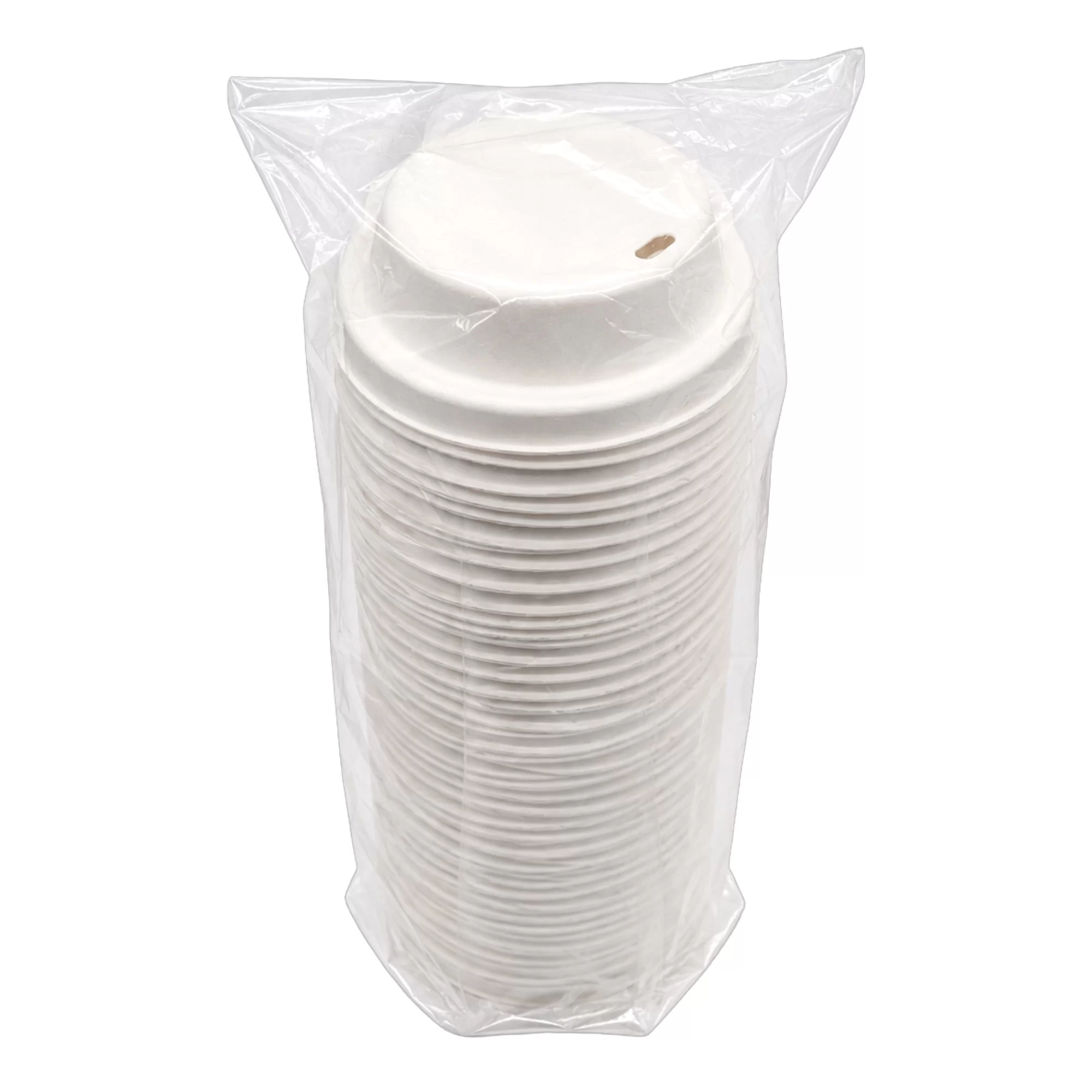 Tapa compostable biodegradable fibra de caña para vaso de 12 a 20 oz 50 piezas