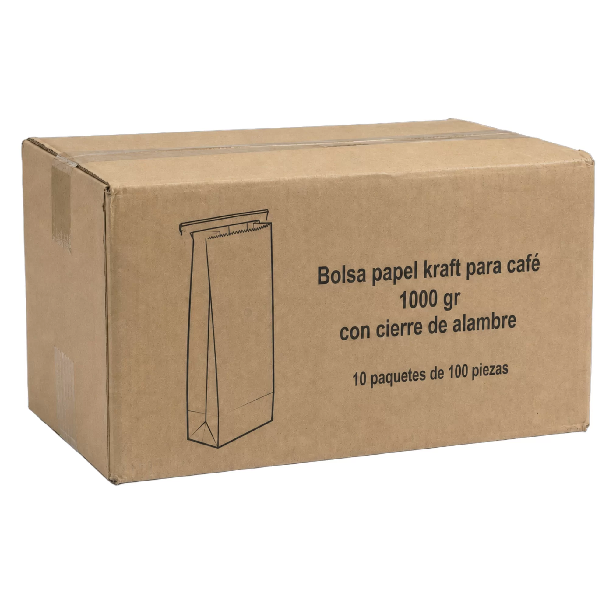 Bolsa de papel kraft para café 1 kg Sin recubrimiento Millar