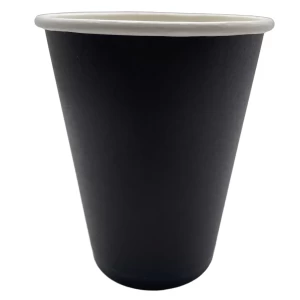 Vaso de papel para bebidas calientes 12 oz. NEGRO 50 unidades